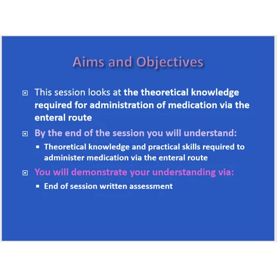 Enteral Route Feeding and Medication Training Resources