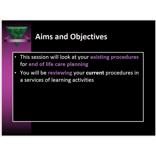 End of Life Care Planning & Tools Training Resources