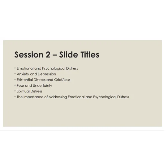 End of Life Care Managing Pain and Symptoms Training Resources