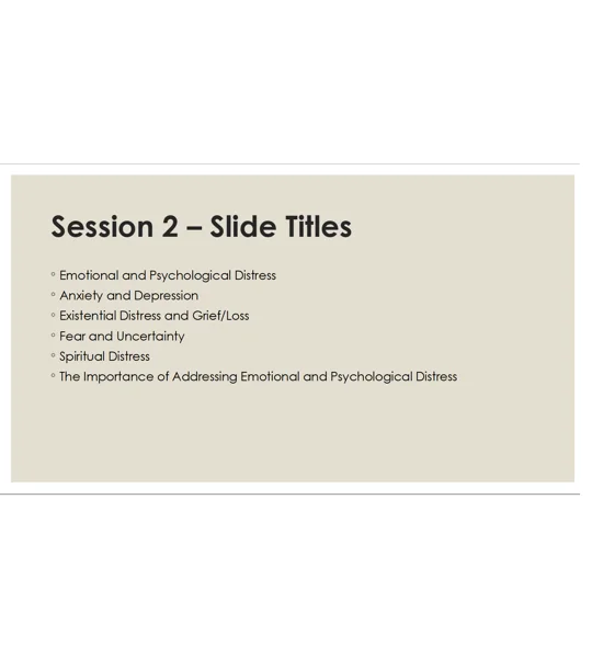 End of Life Care Managing Pain and Symptoms Training Resources