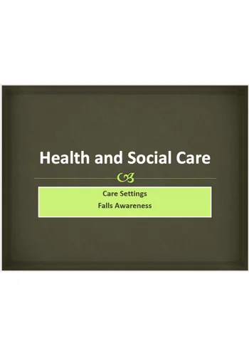 Falls Awareness and Prevention Training Resources
