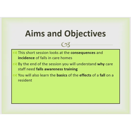 Falls Awareness and Prevention Training Resources