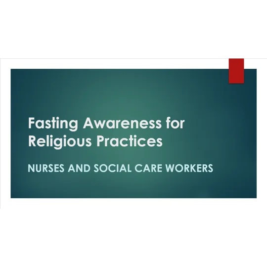 Fasting Awareness for Religious Practices Training Resources