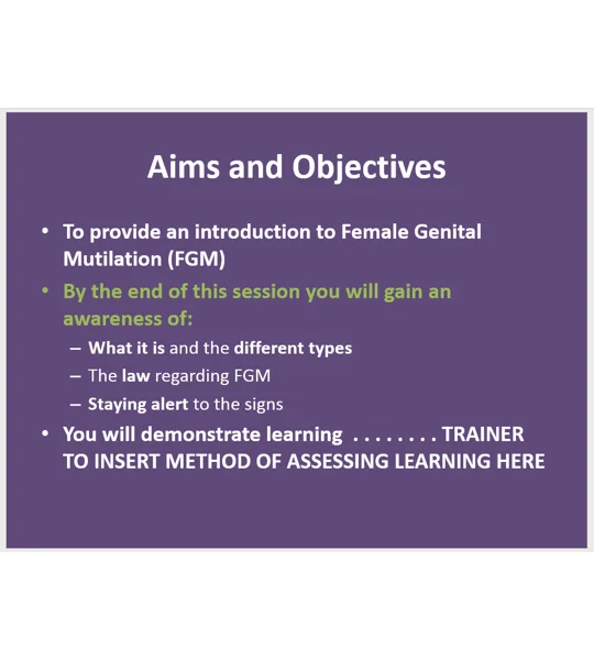 Female Genital Mutilation Training Resources