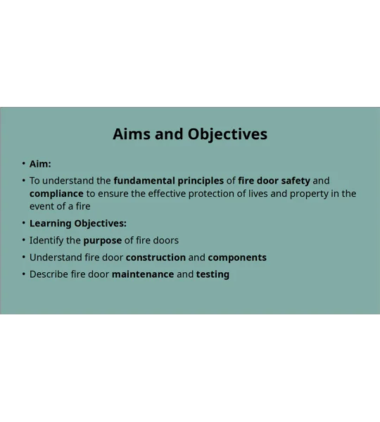 Fire Door Awareness Training Resources