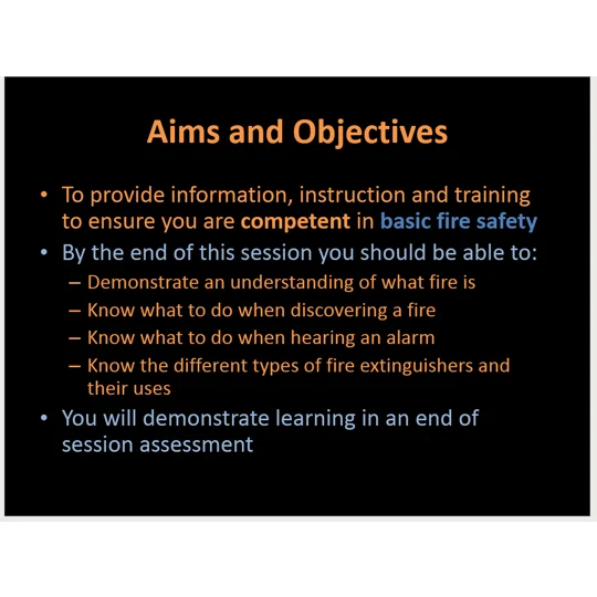 Fire Safety Awareness Training Resources