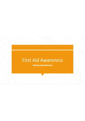 Obstructed Airway Awareness Training Resources