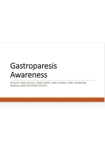 Gastroparesis Awareness Training Resources