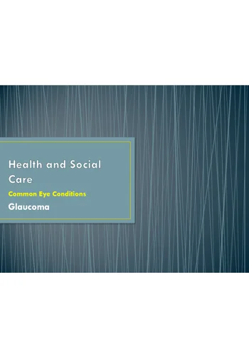 Glaucoma Awareness Training Resources