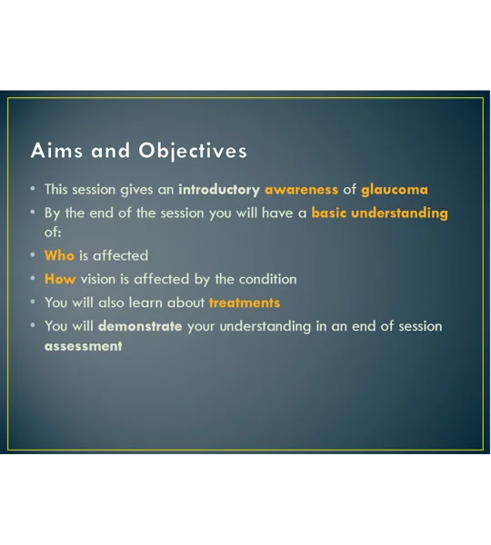 Glaucoma Awareness Training Resources