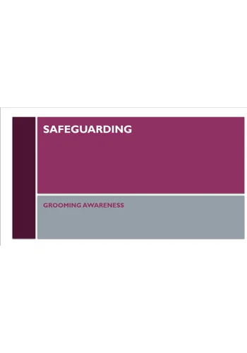 Grooming Awareness Training Resources