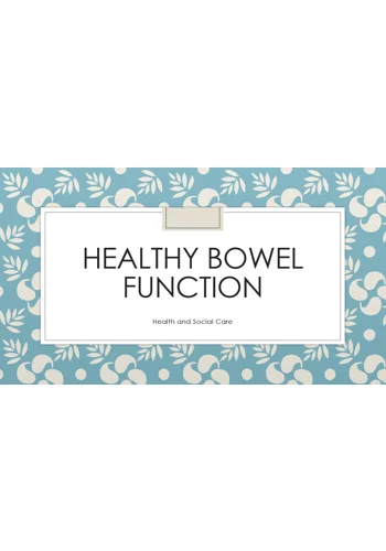 Healthy Bowel Function Awareness Training Resources