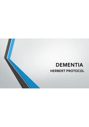 Herbert Protocol Missing Persons Training Resources