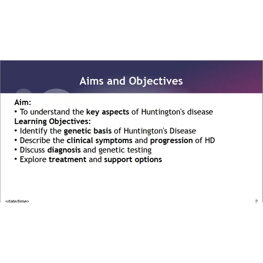 Huntington's Disease Awareness Training Resources