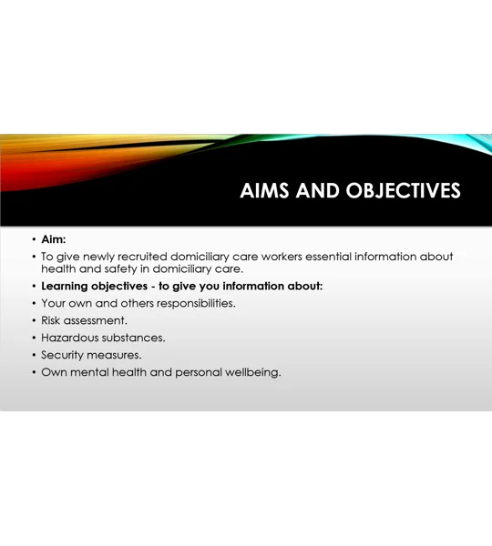 Induction - Domiciliary Care - Health and Safety Training Resources