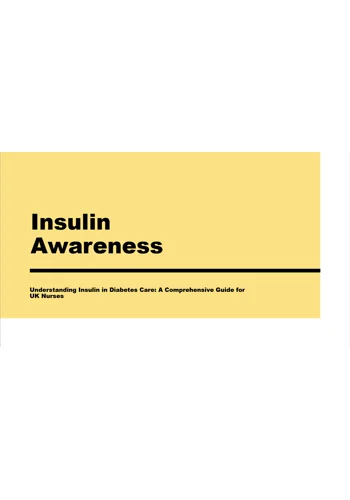 Insulin in Diabetes Care Clinical Training Resources