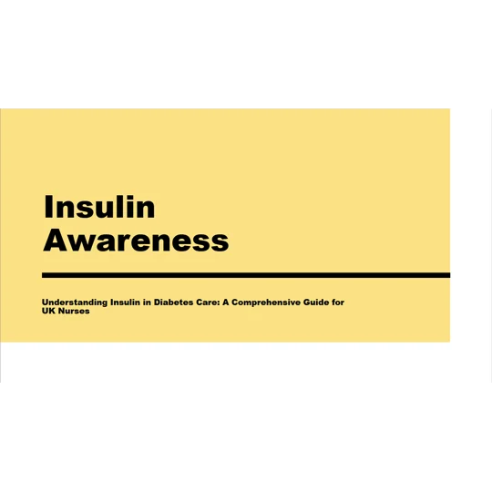 Insulin in Diabetes Care Clinical Training Resources