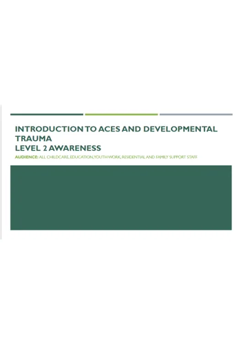 ACEs Introductory Awareness Training Resources