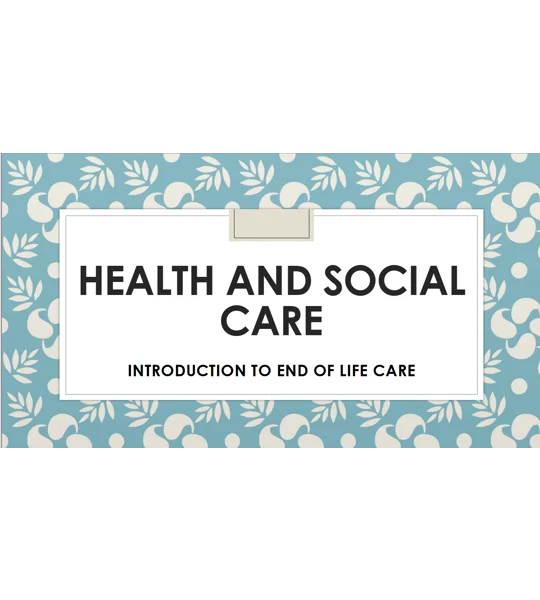 End of Life Care Introduction to EOLC Training Resources