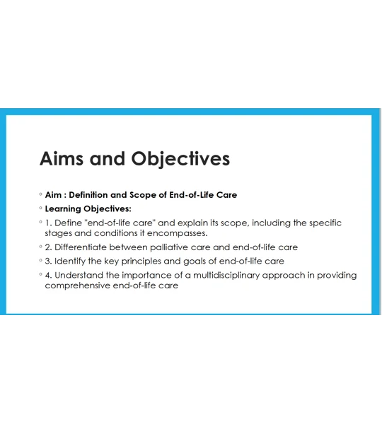 End of Life Care Introduction to EOLC Training Resources