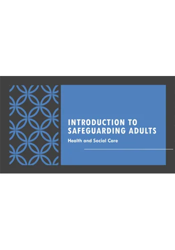 Safeguarding Introduction to Safeguarding Adults Residential Care Training Resources