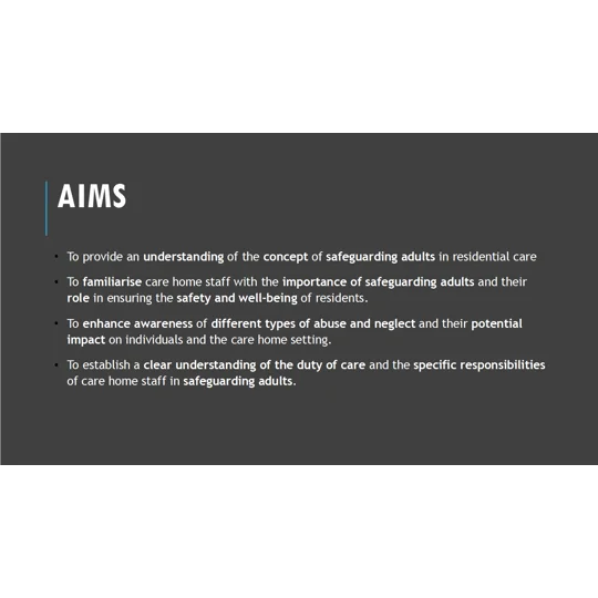 Safeguarding Introduction to Safeguarding Adults Residential Care Training Resources