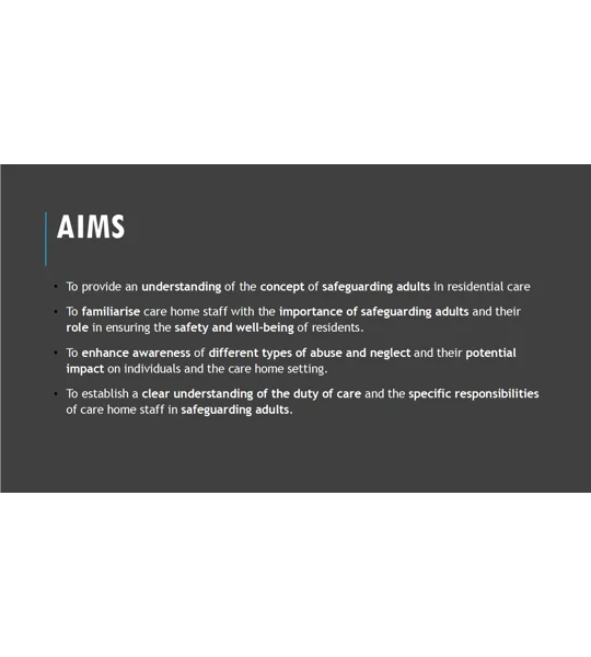 Safeguarding Introduction to Safeguarding Adults Residential Care Training Resources