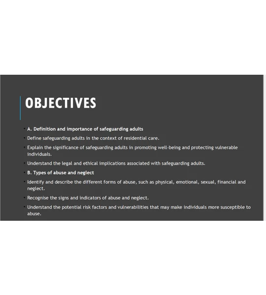 Safeguarding Introduction to Safeguarding Adults Residential Care Training Resources
