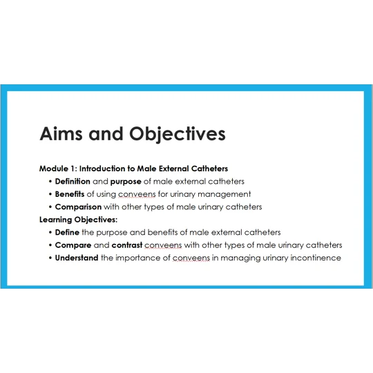 Male External Catheters Awareness Training Resources