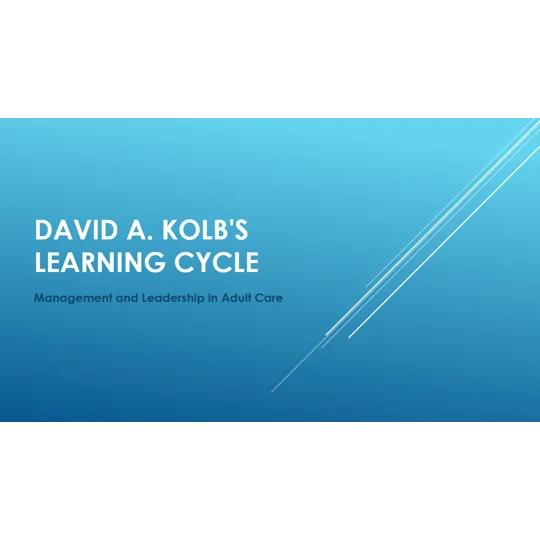 Kolb's Learning Cycle Theory Training Resources