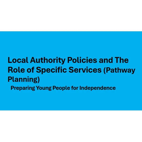 Pathway Planning - Local Authority Policies and The Role of Specific Services Training Resources