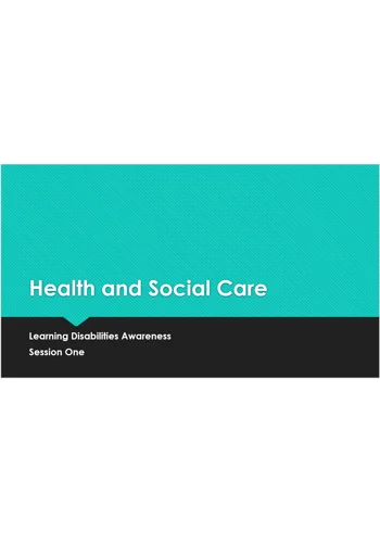 Learning Disability Awareness Training Resources