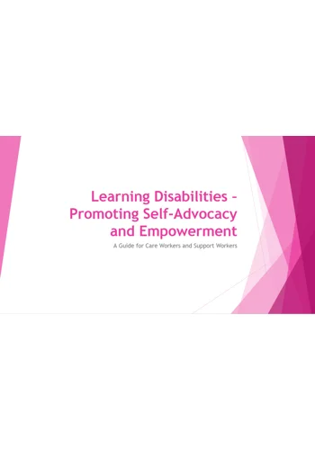 Learning Disabilities Mild – Promoting Self-Advocacy and Empowerment Training Resources