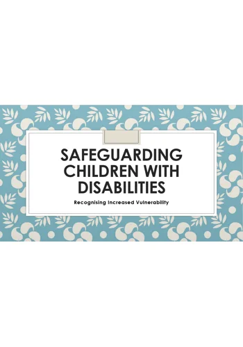 Safeguarding Children with Disabilities Level 1 Training Resources