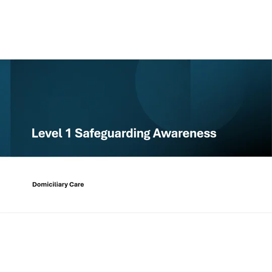 Domiciliary Care Safeguarding Awareness Level 1 Training Resources