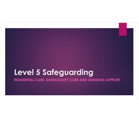 Safeguarding Residential, Domiciliary and Dementia Settings Level 5 Training Resources