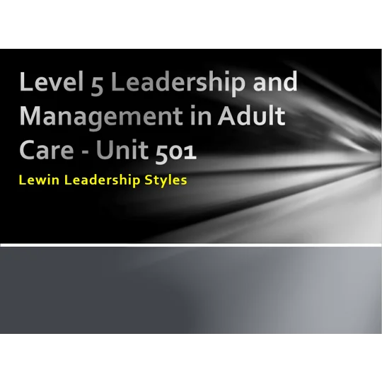 Lewin's Leadership Styles Training Resources
