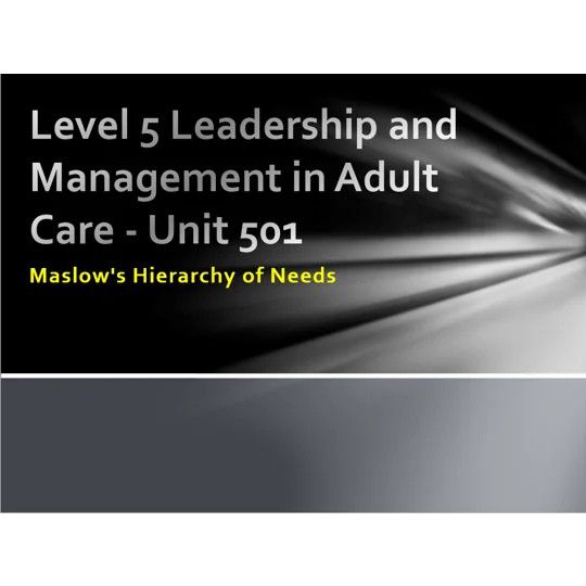 Maslow's Hierarchy of Needs​ Training Resources