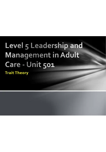 Trait Theory Training Resources