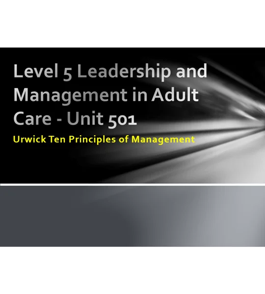 Urwick Ten Principles of Management Training Resources
