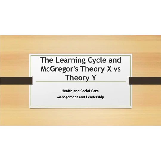 McGregor's Theory X Vs. Theory Y Training Resources