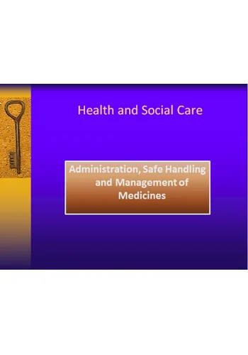 Medication Safe Handling Management Administration Training Resources
