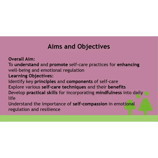 Self-Care Mindful Approaches Awareness Training Resources