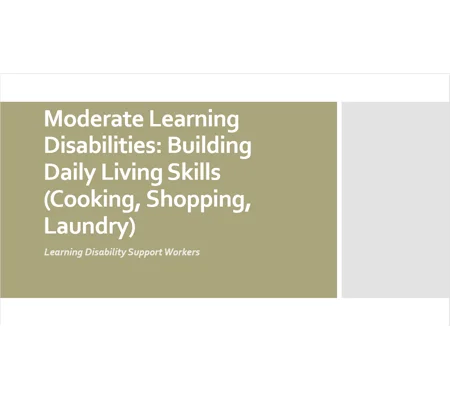 Learning Disabilities Moderate - Building Daily Living Skills Training Resources