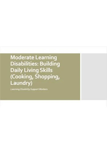 Learning Disabilities Moderate - Building Daily Living Skills Training Resources