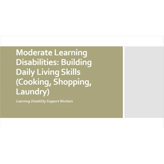 Learning Disabilities Moderate - Building Daily Living Skills Training Resources