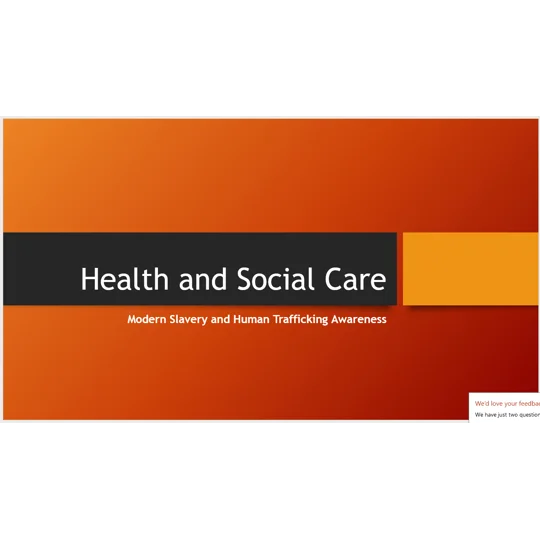 Modern Slavery and Trafficking Awareness Training Resources
