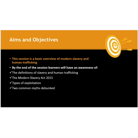 Modern Slavery and Trafficking Awareness Training Resources