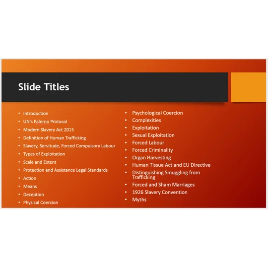 Modern Slavery and Trafficking Awareness Training Resources