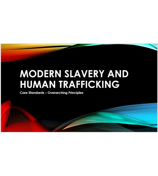 Modern Slavery Trafficking Care Standards Overarching Principles Training Resources